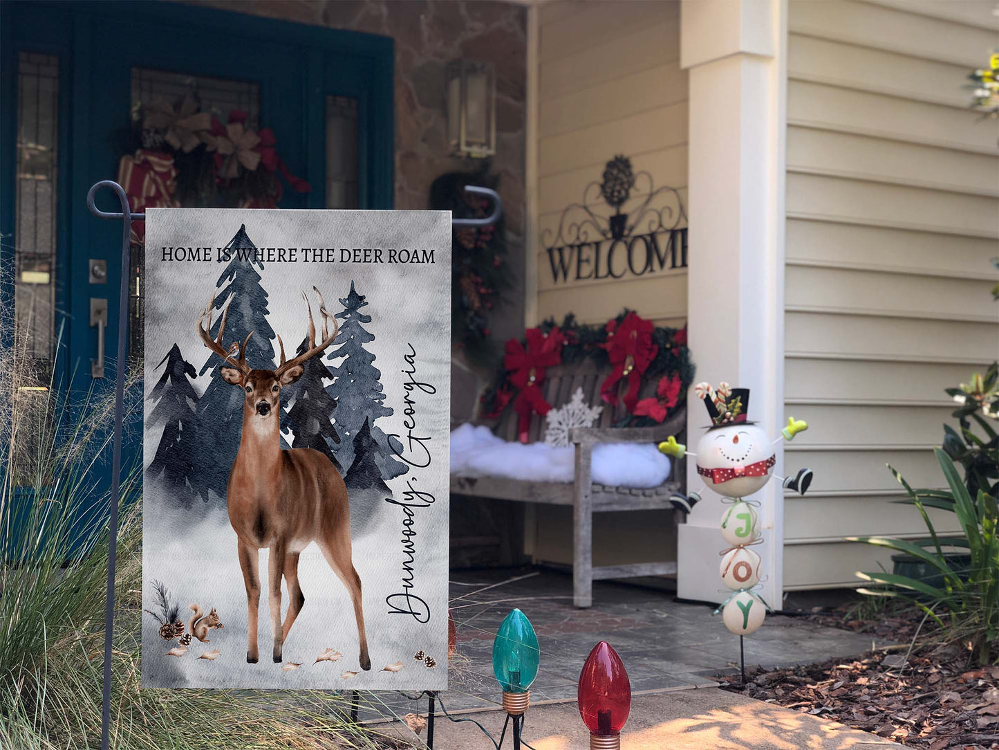 Personalized Garden Flag "Home is Where the Deer Roam"