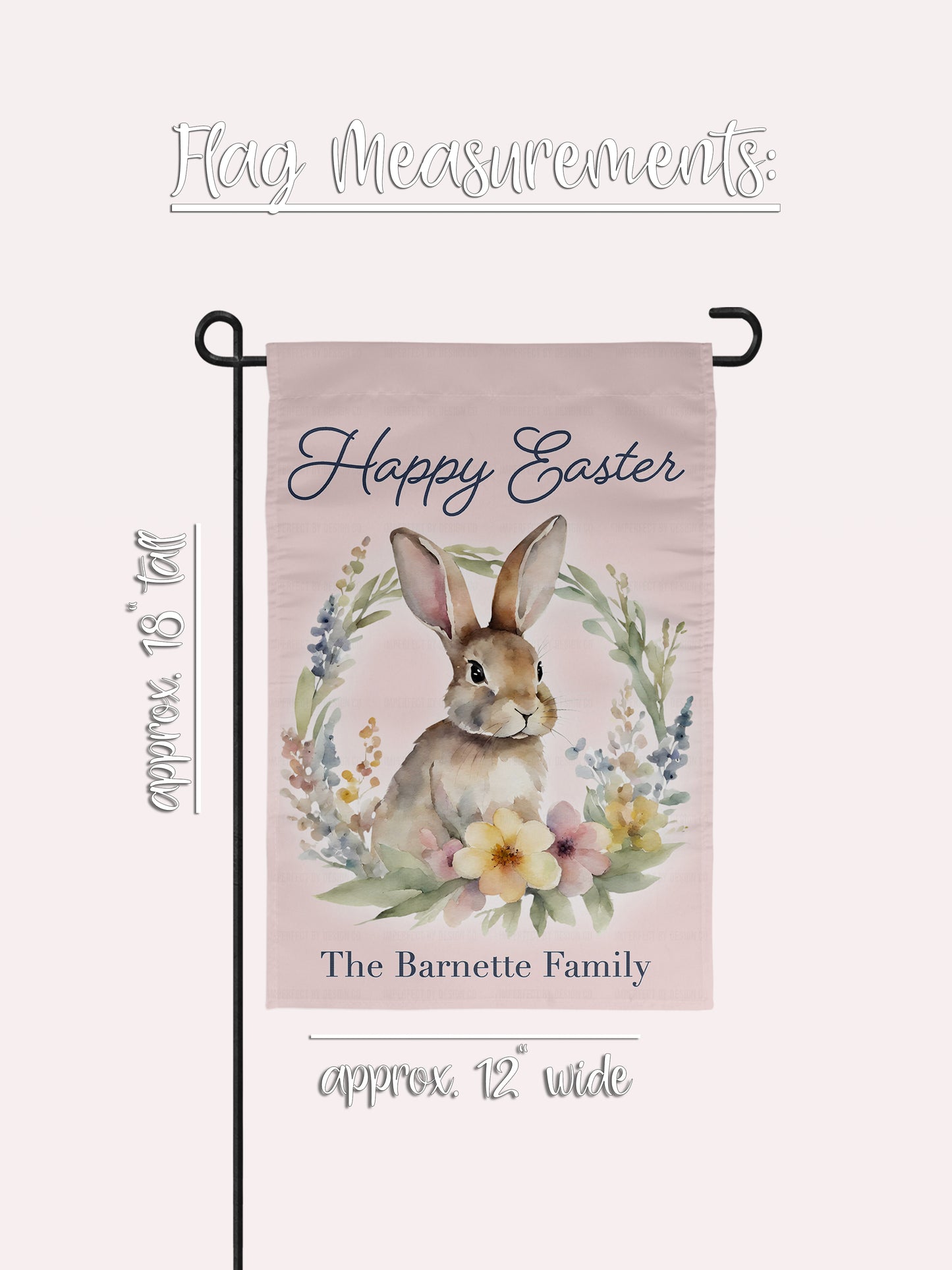 Personalized Happy Easter - Bunny in Wreath