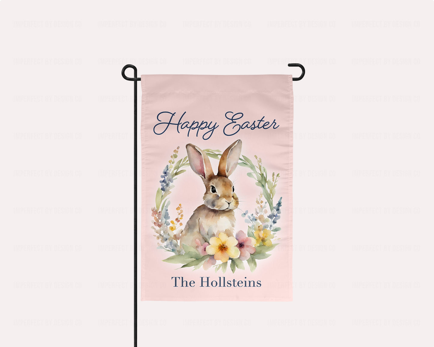 Personalized Happy Easter - Bunny in Wreath
