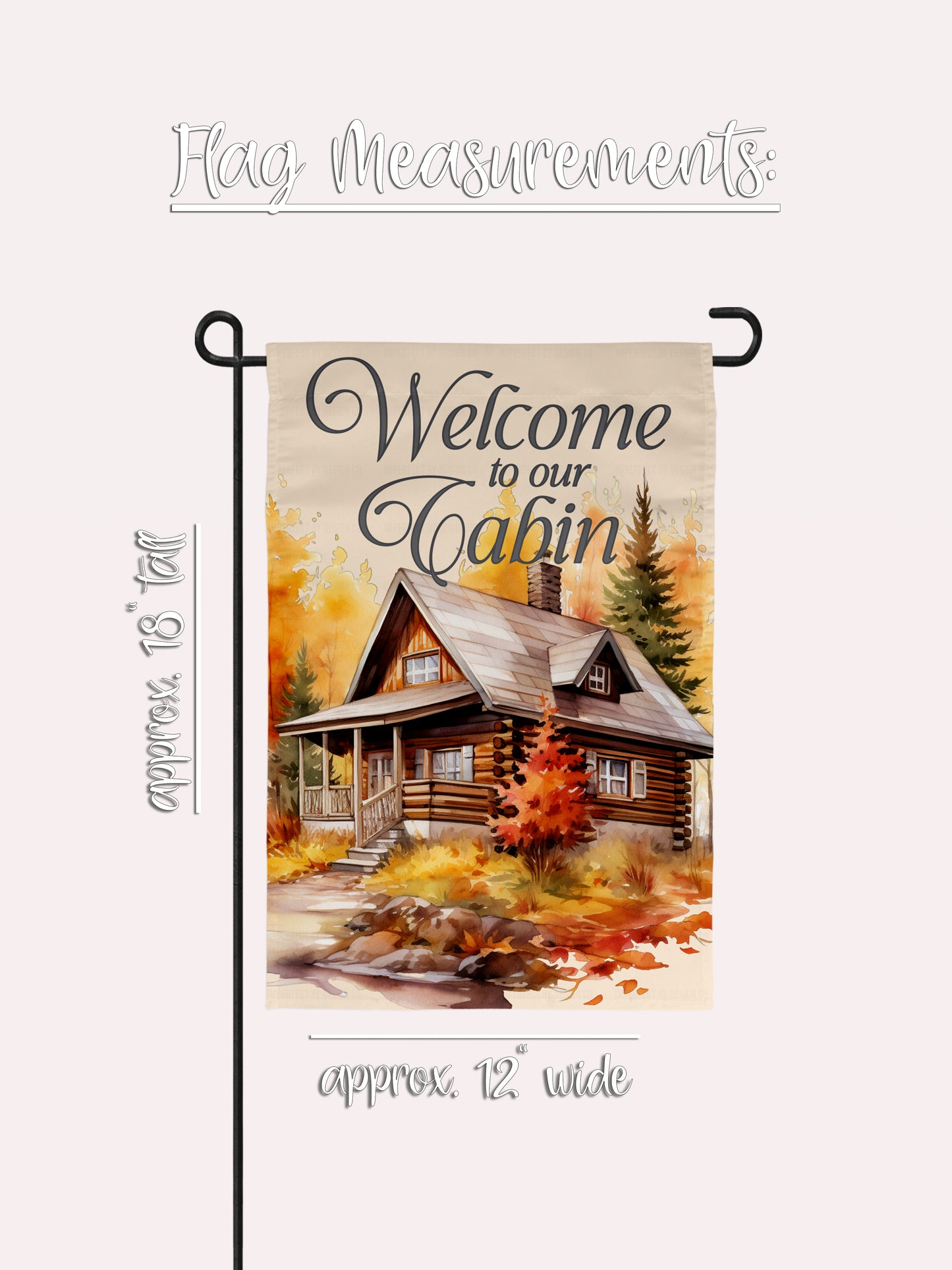 "Welcome to our Cabin" Fall Scene - Garden Flag