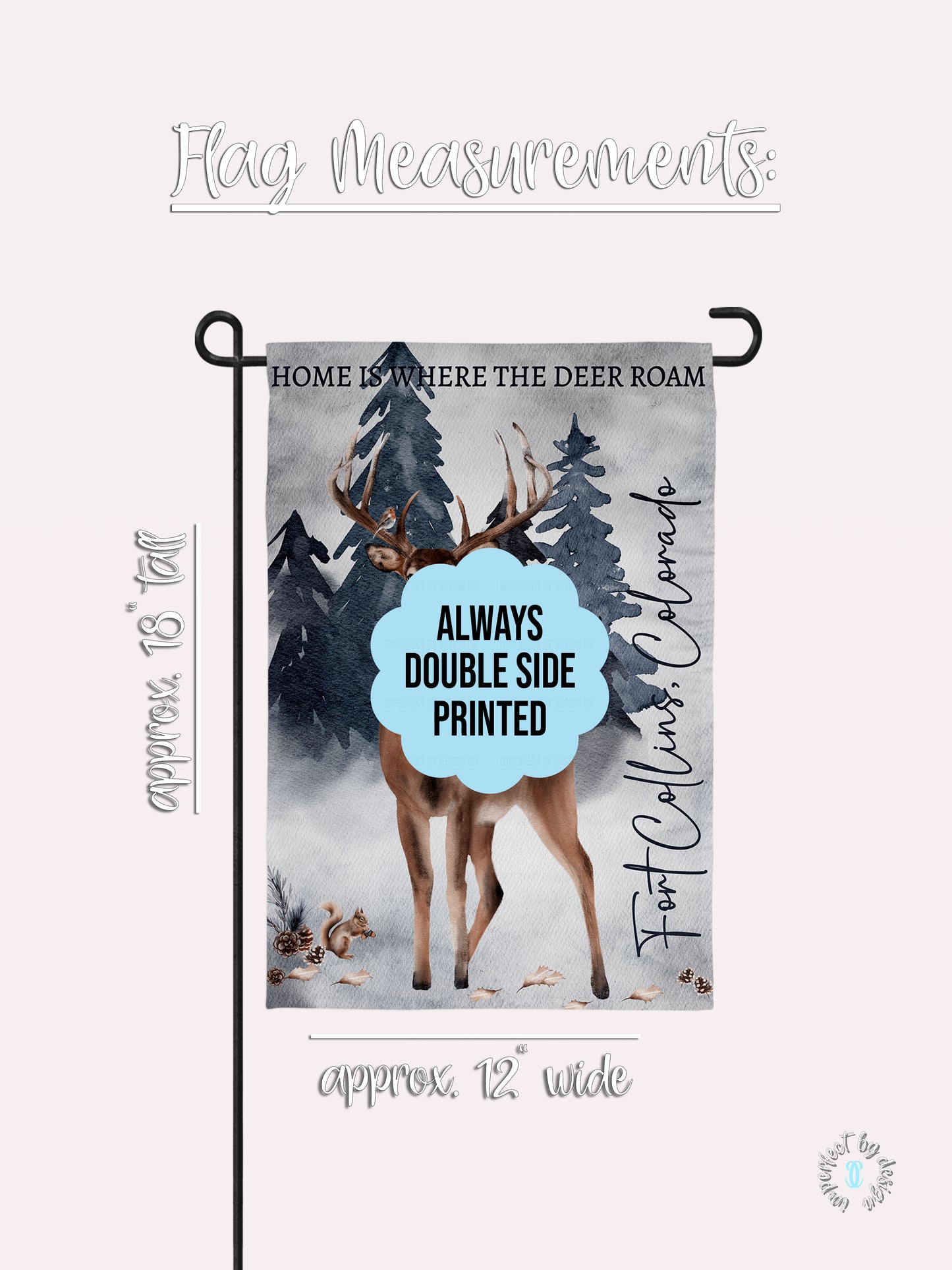 Personalized Garden Flag "Home is Where the Deer Roam"