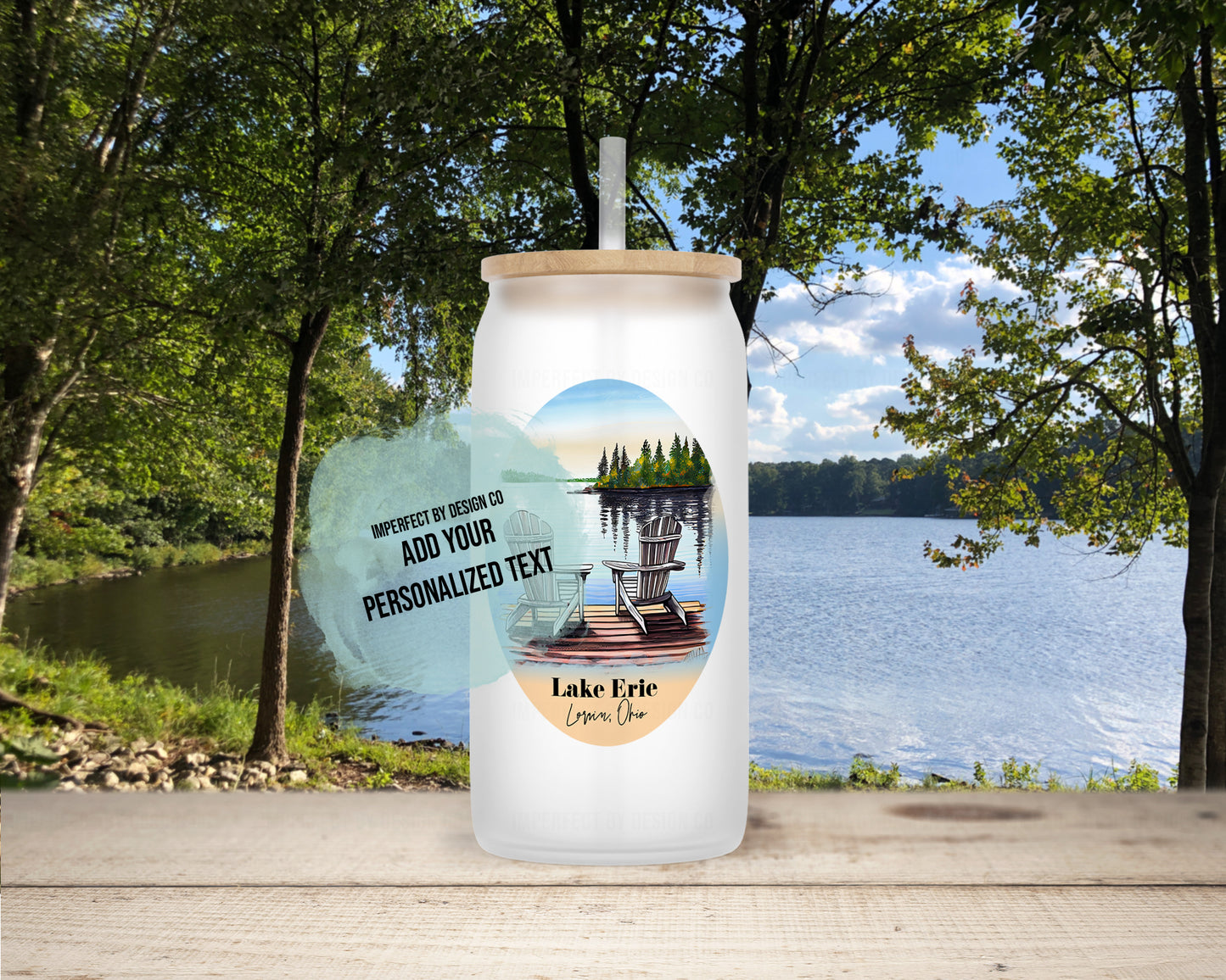 Personalized "The Best Days Are Spent By The Lake" - Frosted Glass Tumbler