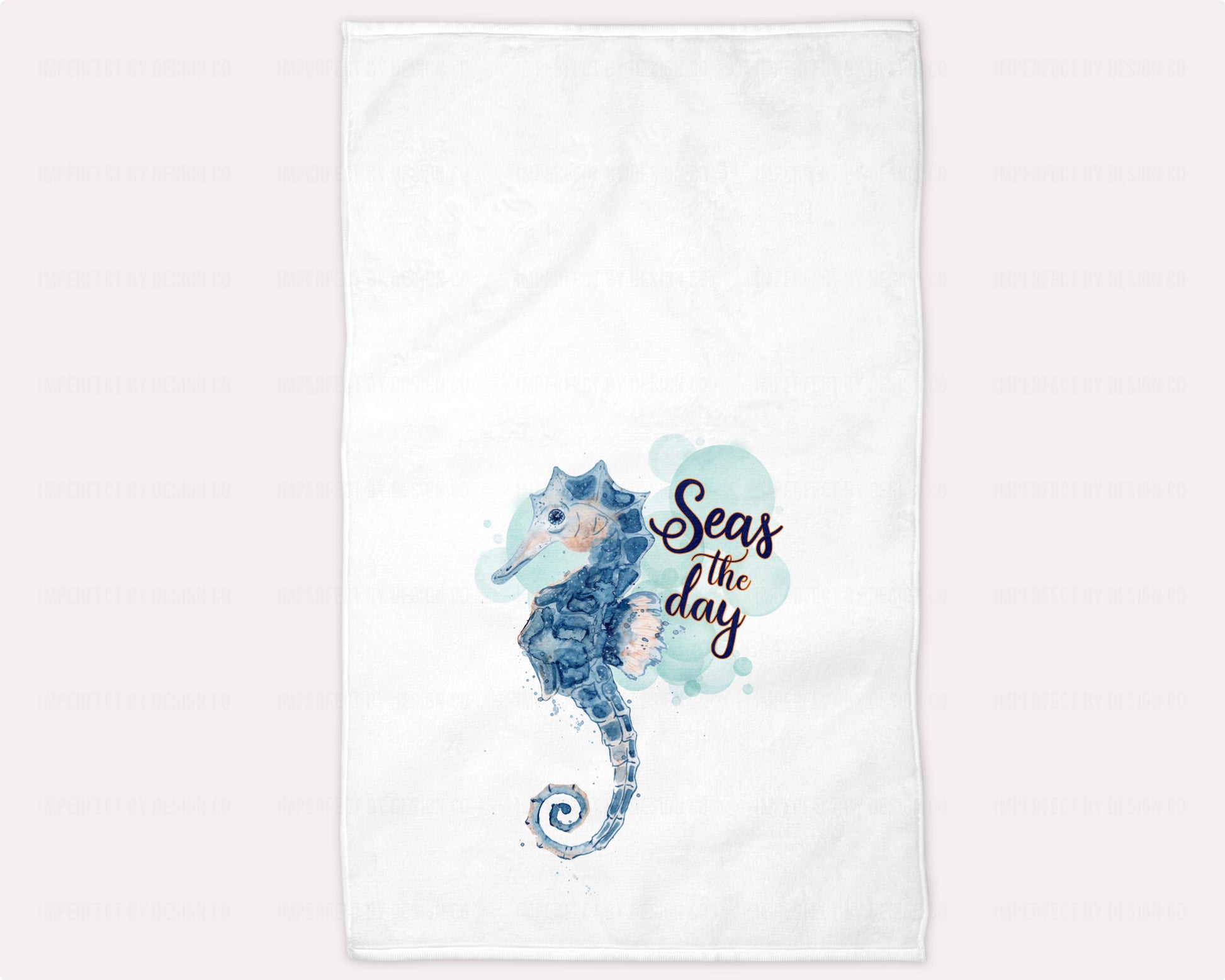 Seahorse hand towel perfect for beach house décor or adding a touch of coastal charm to any bathroom | imperfect by design co