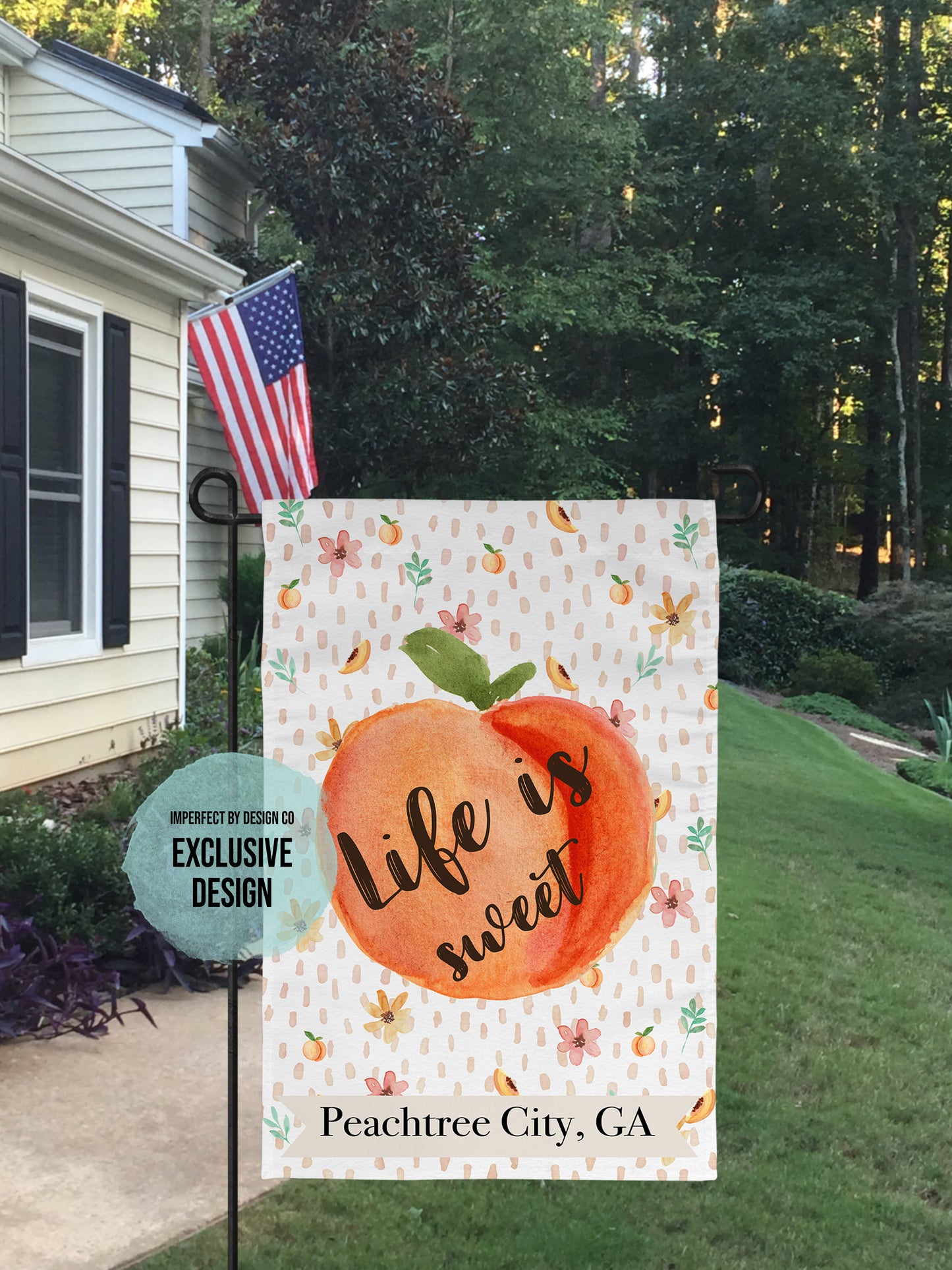 Peachtree City "Life is Sweet" City and State Garden Flag