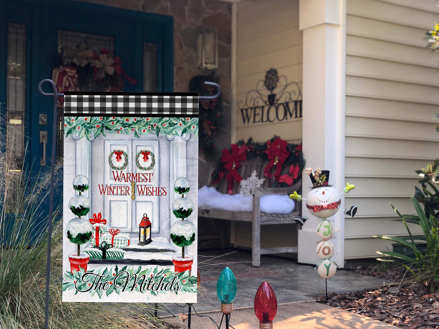 Personalized Warm Winter Wishes - Garden Flag