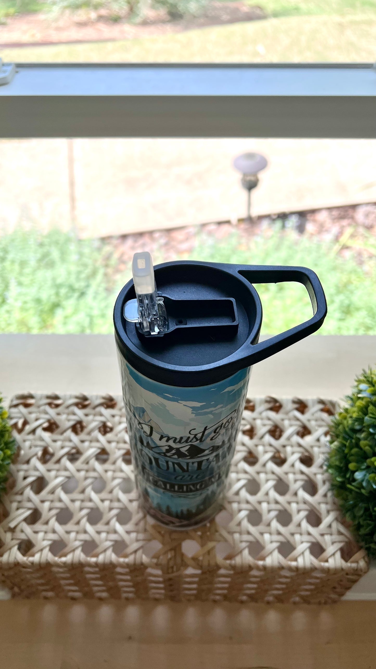 Skinny Tumbler with two lids and two straws