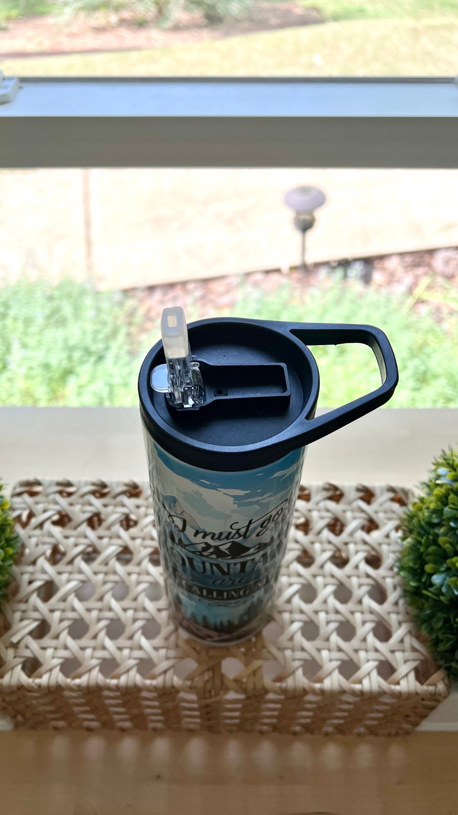 Skinny Tumbler with two lids and two straws