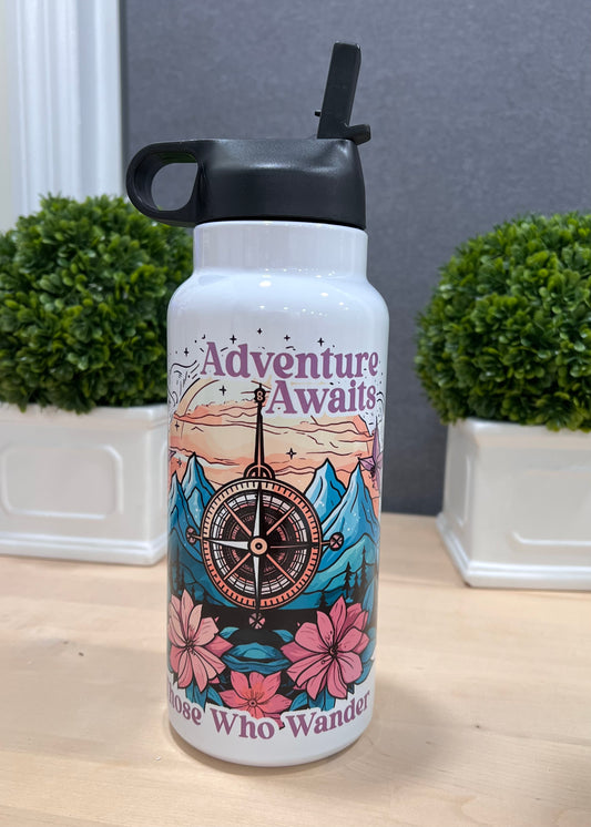 Adventure Awaits 32oz Sports Hydro Water Bottle Wilderness Wanderlust Colelction