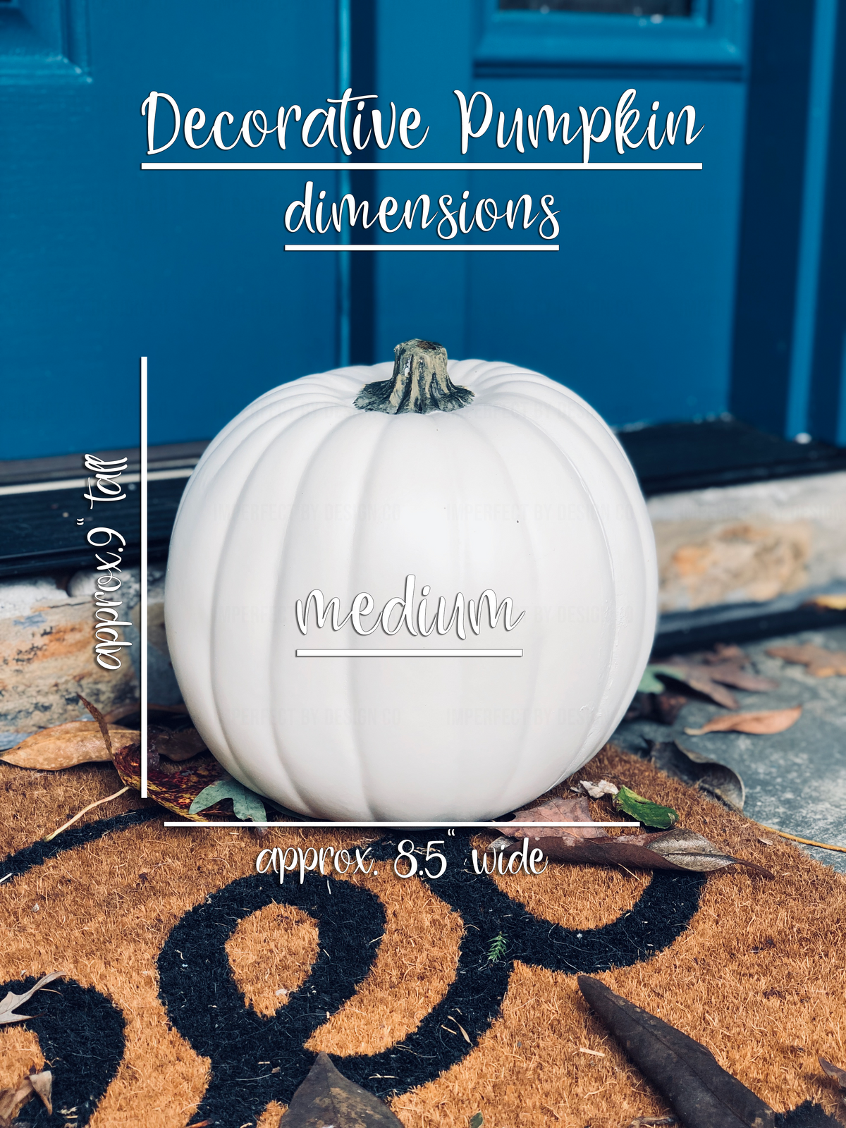 Antique White Medium Size Faux Pumpkin – Thanksgiving Fall Decor