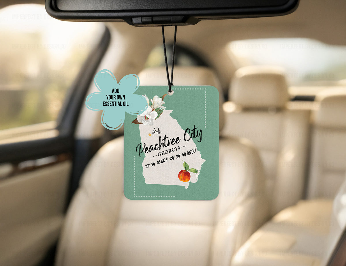 Peachtree City, Georgia - Green State Flag - Air Freshener