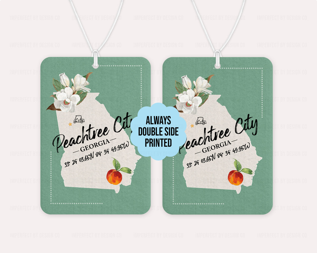 Peachtree City, Georgia - Green State Flag - Air Freshener