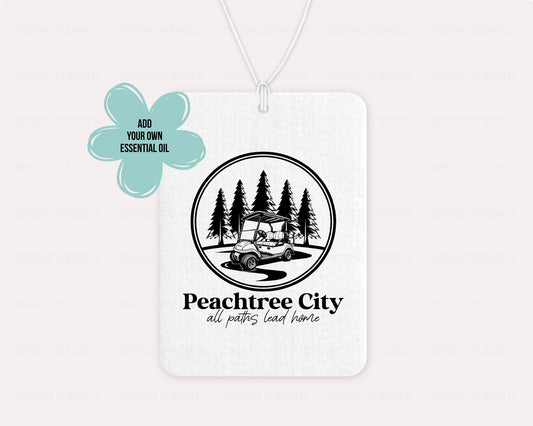 Peachtree City, Golf Cart, All Paths - Air Freshener