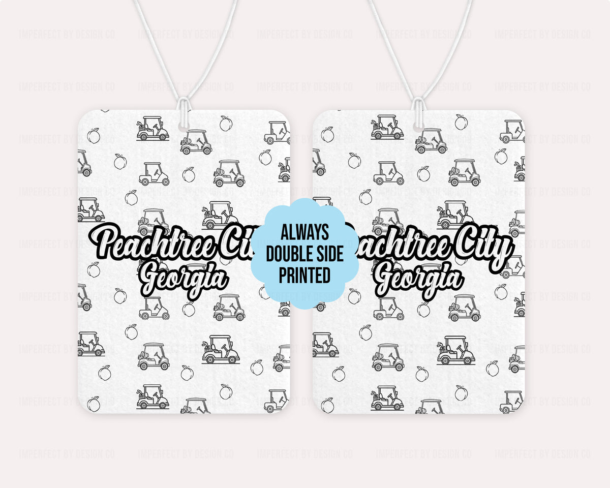 Peachtree City, Georgia, Golf Cart Pattern - Air Freshener