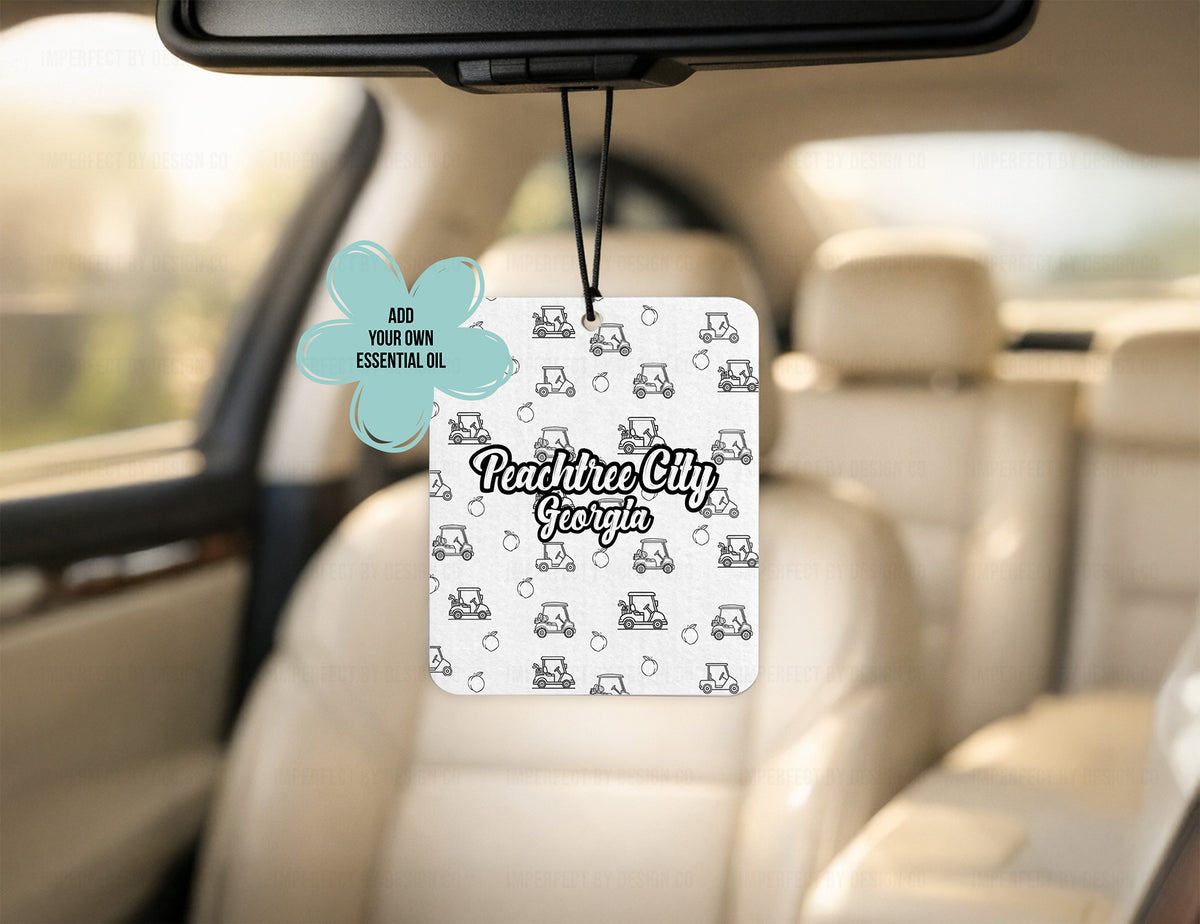 Peachtree City, Georgia, Golf Cart Pattern - Air Freshener