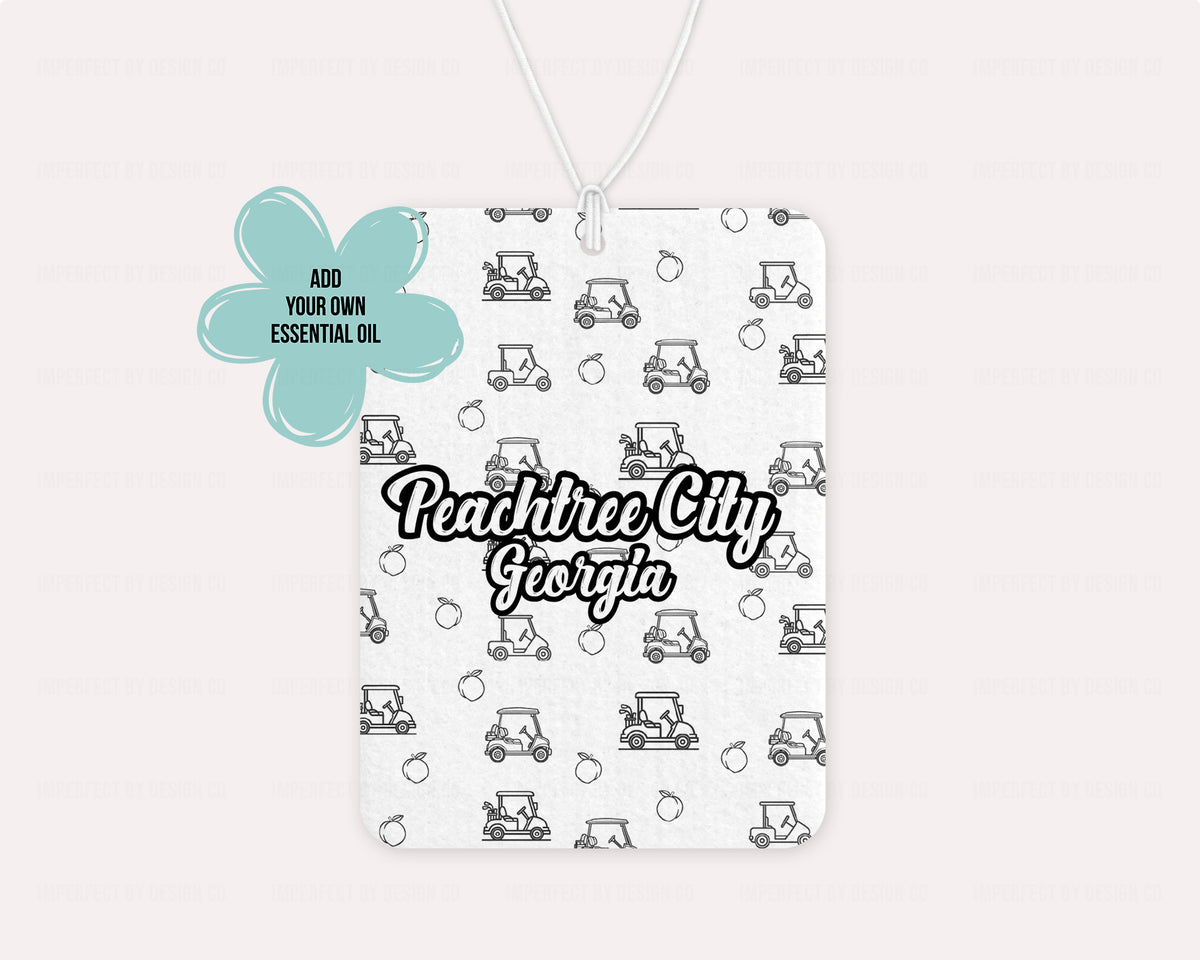 Peachtree City, Georgia, Golf Cart Pattern - Air Freshener