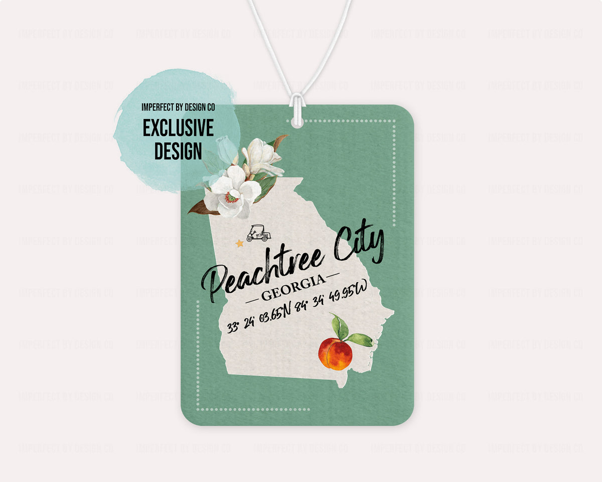 Peachtree City, Georgia - Green State Flag - Air Freshener