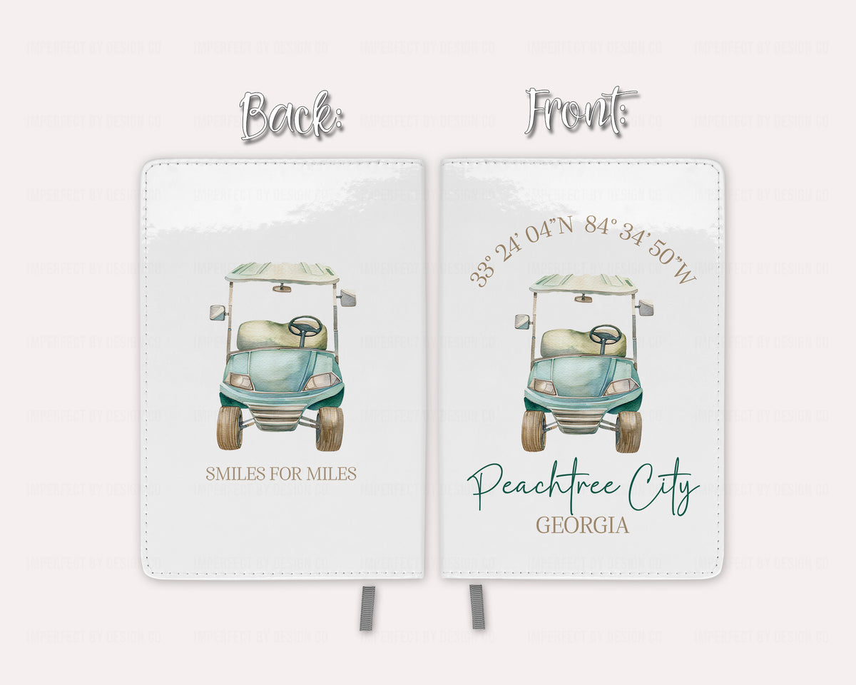 Peachtree City, Golf Cart - Script Font - Journal
