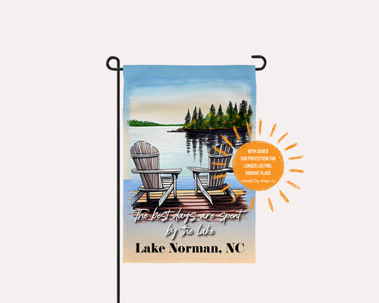 Personalized "The best days are spent by the lake" City & State - Garden Flag