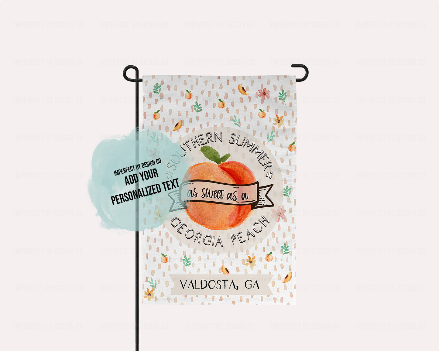Personalized "Southern Summer as sweet as a Georgia Peach" - Garden Flag