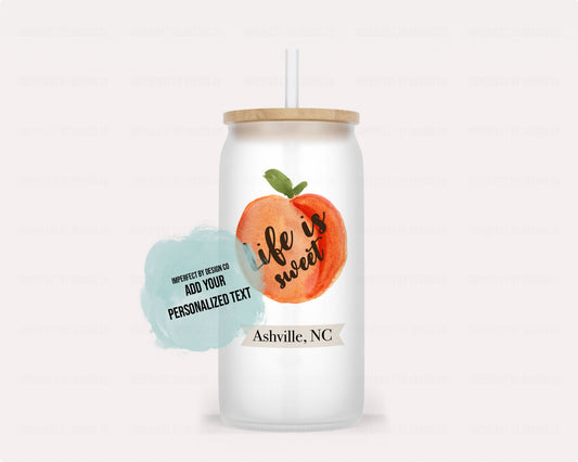 Personalized "Life is Sweet" Frosted Glass Tumbler
