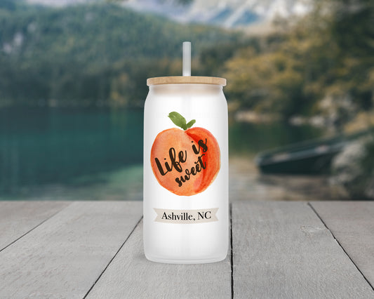 Personalized "Life is Sweet" Frosted Glass Tumbler