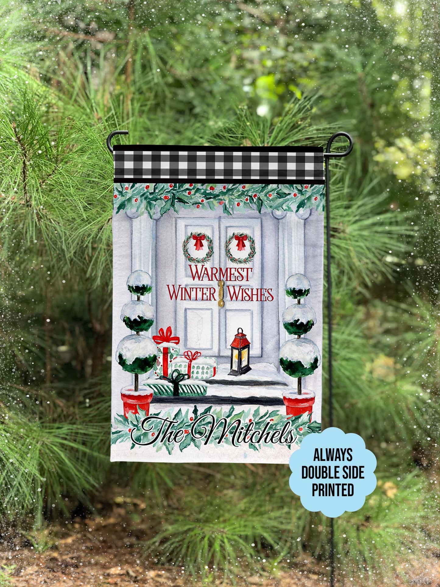 Personalized Warm Winter Wishes - Garden Flag