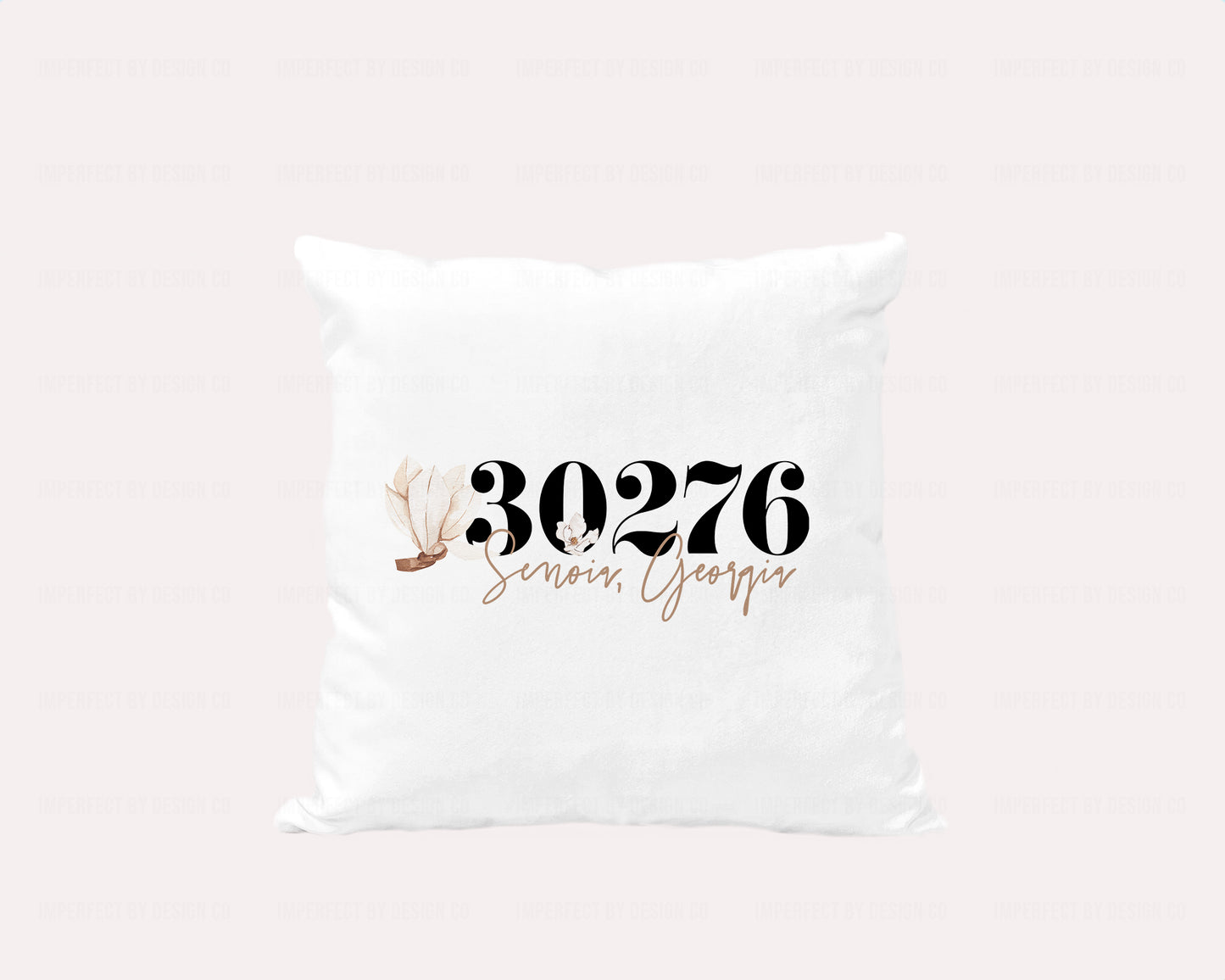 Personalized Magnolia Blossom, Zip Code - Velvet Pillow Cover