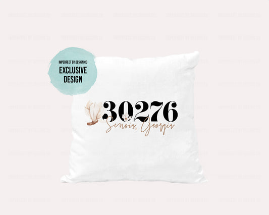 Personalized Magnolia Blossom, Zip Code - Velvet Pillow Cover