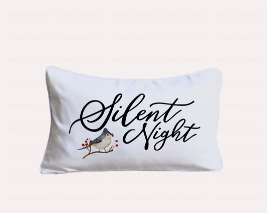 Silent Night - Tuften Titmouse - In-/Outdoor Pillow Cover