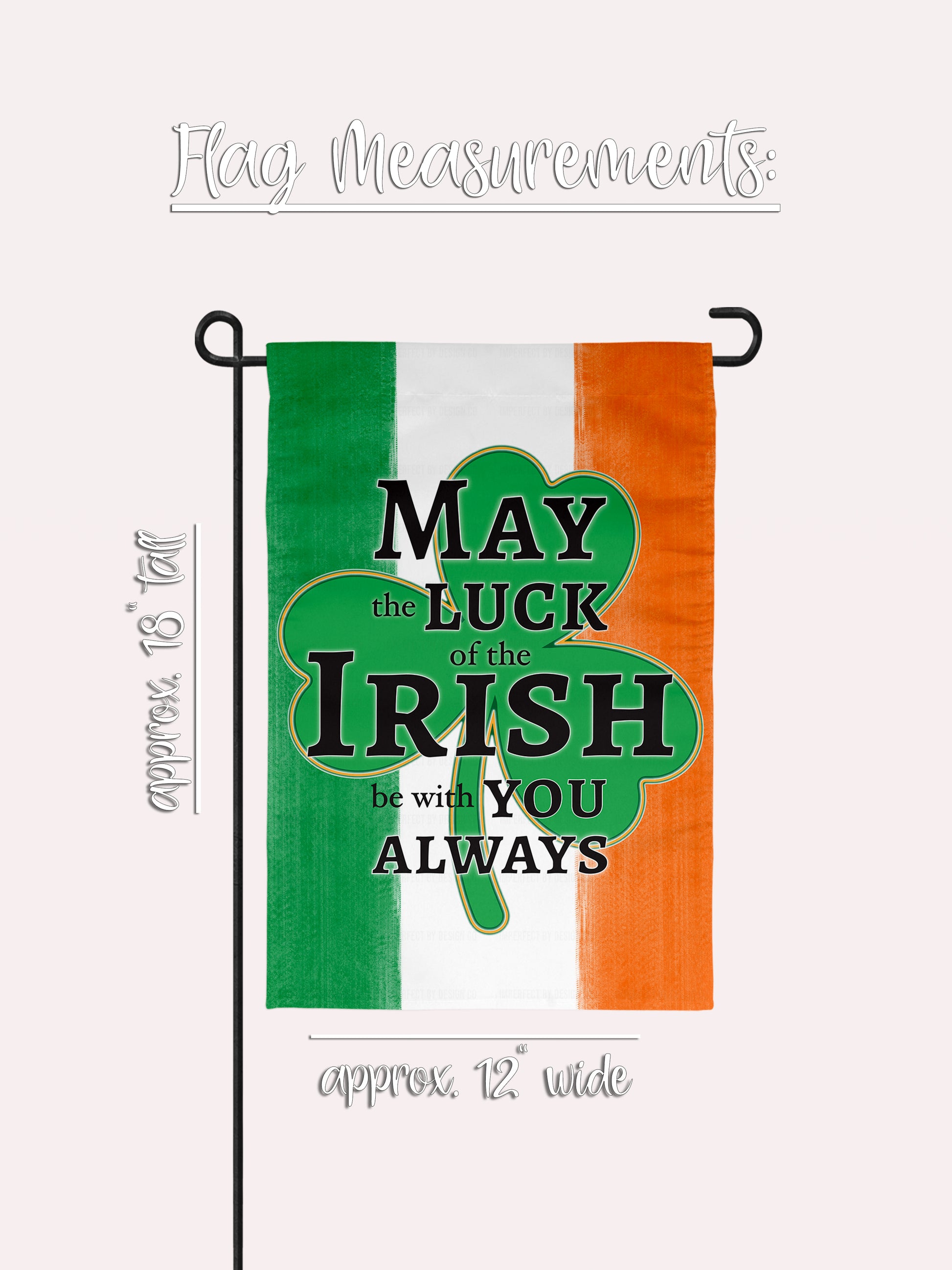 12 inch by 18 inch Durable and weather-resistant Irish pride garden flag with vibrant colors.