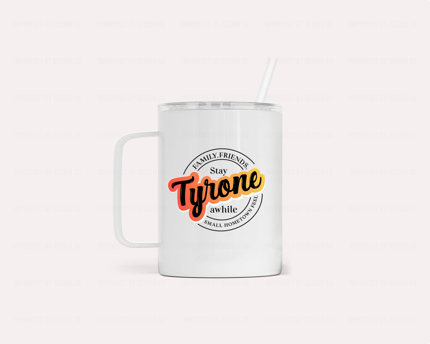 "Stay Awhile" Tyrone Camper Mug | 12oz Enamel-Coated Stainless Steel