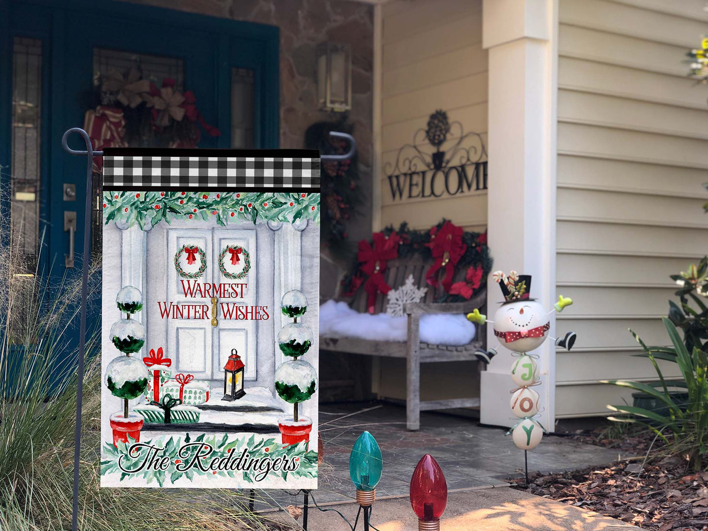 Personalized Warm Winter Wishes - Garden Flag