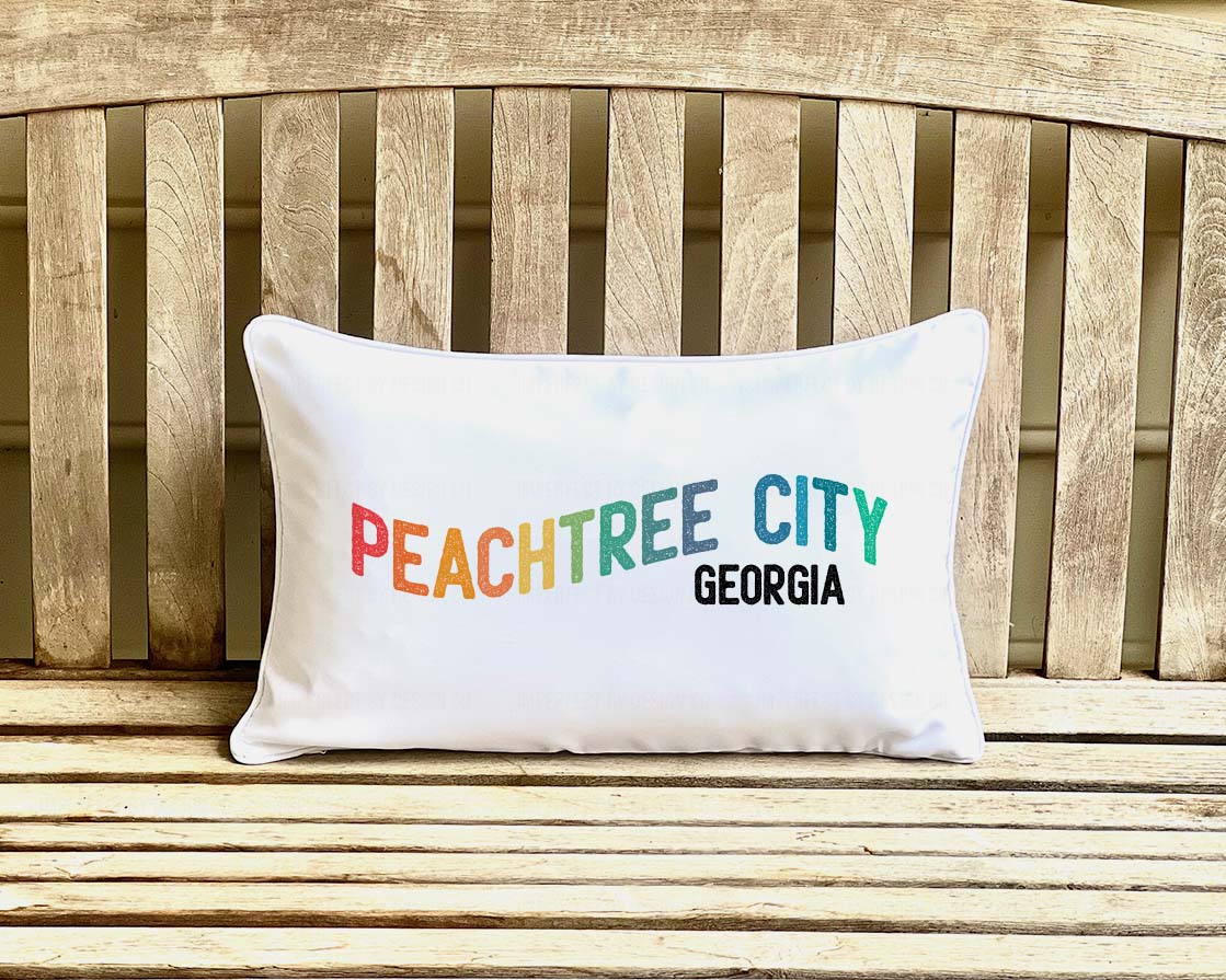 Our Peachtree City indoor/outdoor pillow is more than just a pretty accessory - it's also highly functional. Made from durable materials that can withstand the elements, this pillow is perfect for outdoor use. But don't let that stop you from using it indoors, too! The hidden zipper allows for easy removal of the cover for cleaning. | imperfect by design co