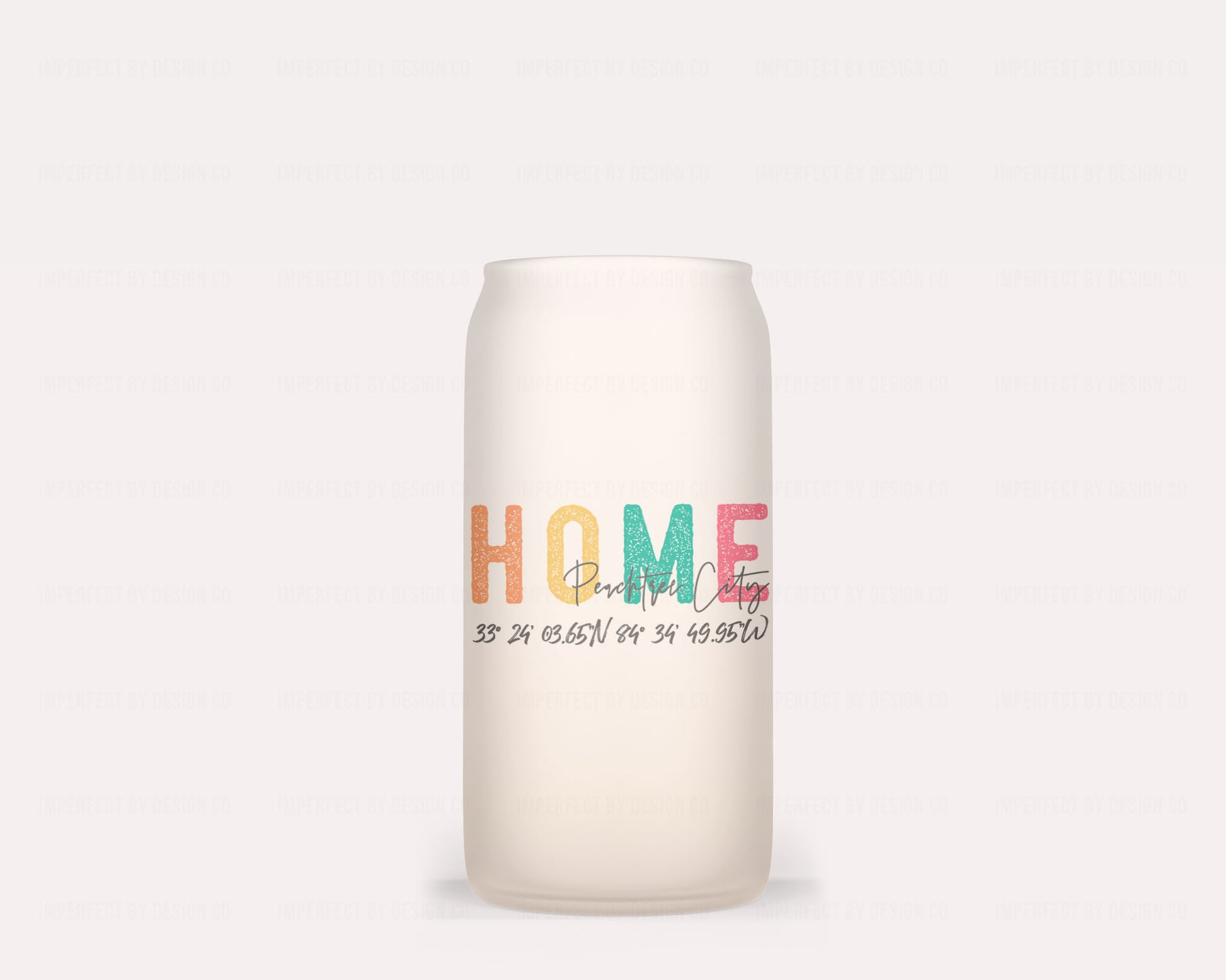BPA-free glass tumbler featuring charming Peachtree City graphic and color changing technology. Eco-friendly removable bamboo lid and reusable plastic straw | imperfect by design co imperfect by design co